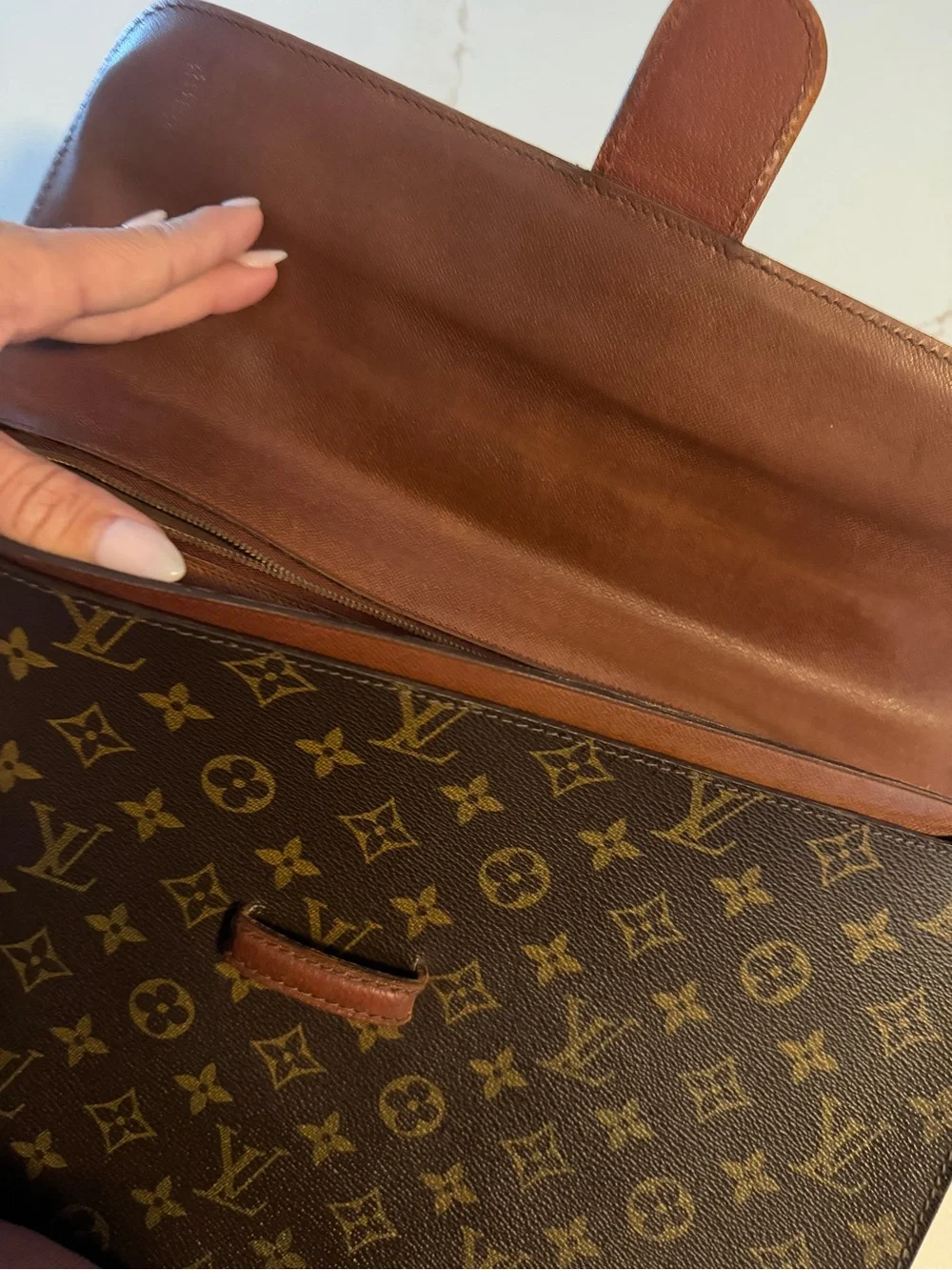 Louis Vuitton Monogram Canvas labtop Document Pouch in Brown and Tan